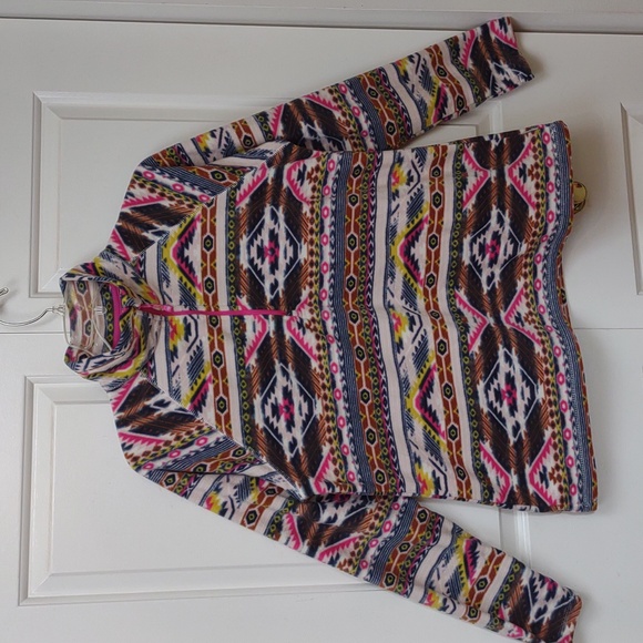 Eddie Bauer Women's Quest Fleece Aztec Southwestern 1/4 Zip LS - Picture 2 of 12